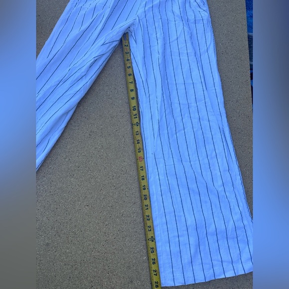 Sienna Sky White Pants with Black Stripes Bohemian Tie Front Size Medium - Picture 7 of 9
